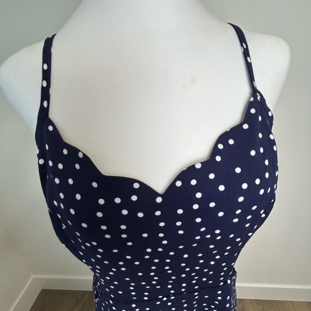 41 Hawthorn Navy Polka Dot Sundress – Size L - Picture 2 of 10